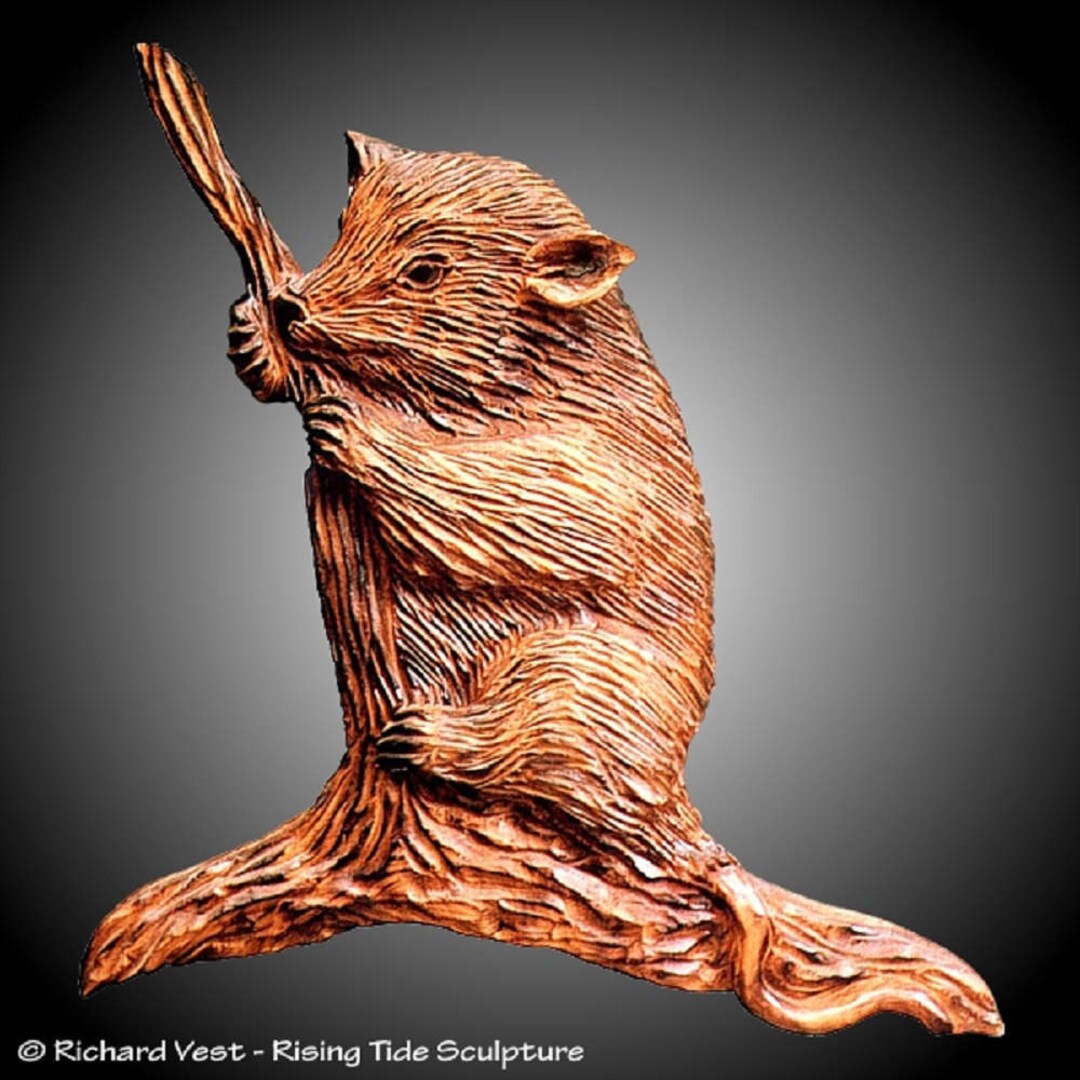 Opossum Version 1 Wall Carving Hand Carved Made to Order in Alder Wood