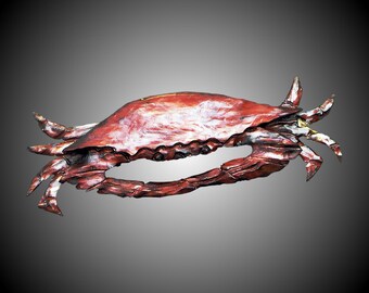 Blue Crab Wall Carving Version 1