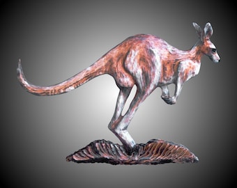 Jumping Kangaroo Wall Carving