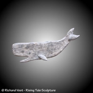 Sperm Whale calf wall hanging gray textured staining  hand carved wood wall Decor made to order wall Sculpture