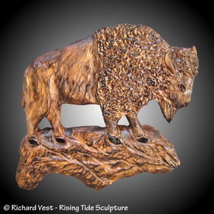 Buffalo wall hanging hand carved wood wall Decor made to order Wall Sculpture