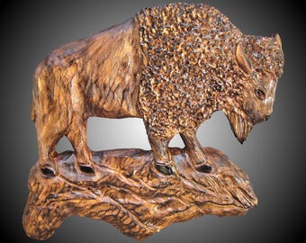 Buffalo Alder wood wall carving tung oil finish for home or office decor