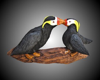 Hand Carved Wooden Mini Puffin – 4.25