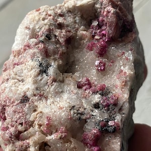 Gemmy Pink Cobalto Calcite on Quartz Gemmy Cobalto Cluster Box 34*