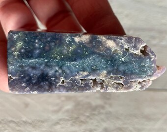 Grape Chalcedony Tower: Botryoidal Crystal Point