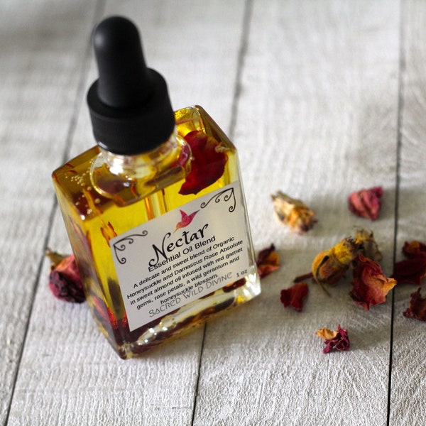 Nectar. Rose Otto and Honeysuckle perfume oil / natural perfume / vegan / cruelty free / essential oil