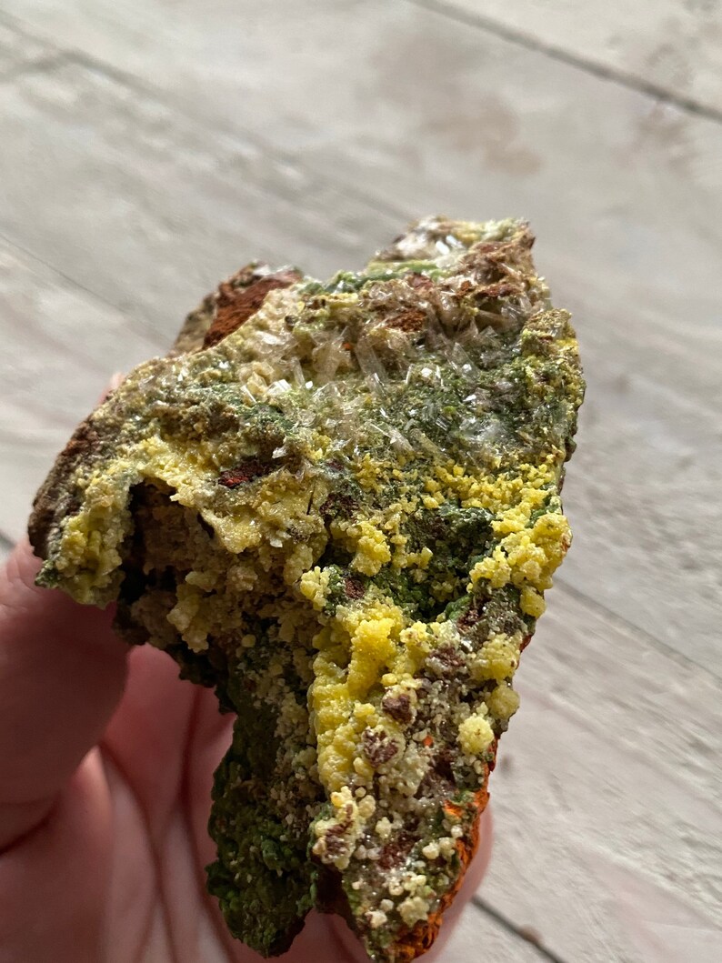 Rare Botryoidal Mimetite and Conichalcite Cluster with Hemimorph Rare Botryoidal Mimetite and Conichalcite Cluster with Hemimorph