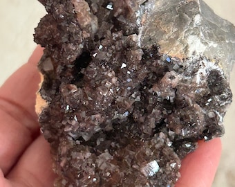 Lustrous Chocolate Calcite from Mexico White Box 86