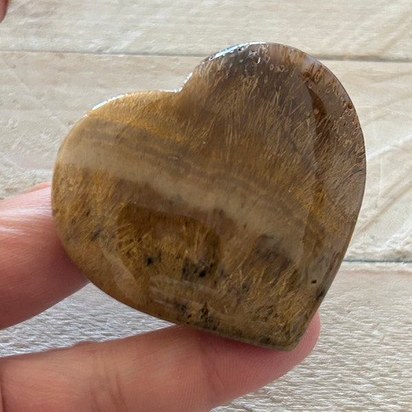 Heart Shaped Sagenite Heart Golden Rutile Heart Lion's Mane Quartz Heart Heart Shaped Sagenite Crystal Lion Heart S2