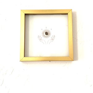Dravite Magic Crystal Art 8&quot; Glass Gold Shadow Frame