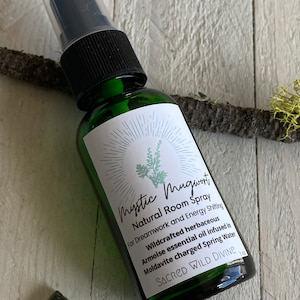 Mystic Mugwort Natural Spray - Organic Mugwort Essential Oil Charged Herbal Water
