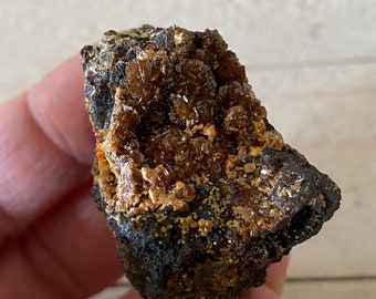 Gemmy Micro Siderite on Goethite from Santa Eulalia Box 76