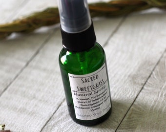 Sacred Sweetgrass Natural Essential Oil Spray for Cleansing and Smudging