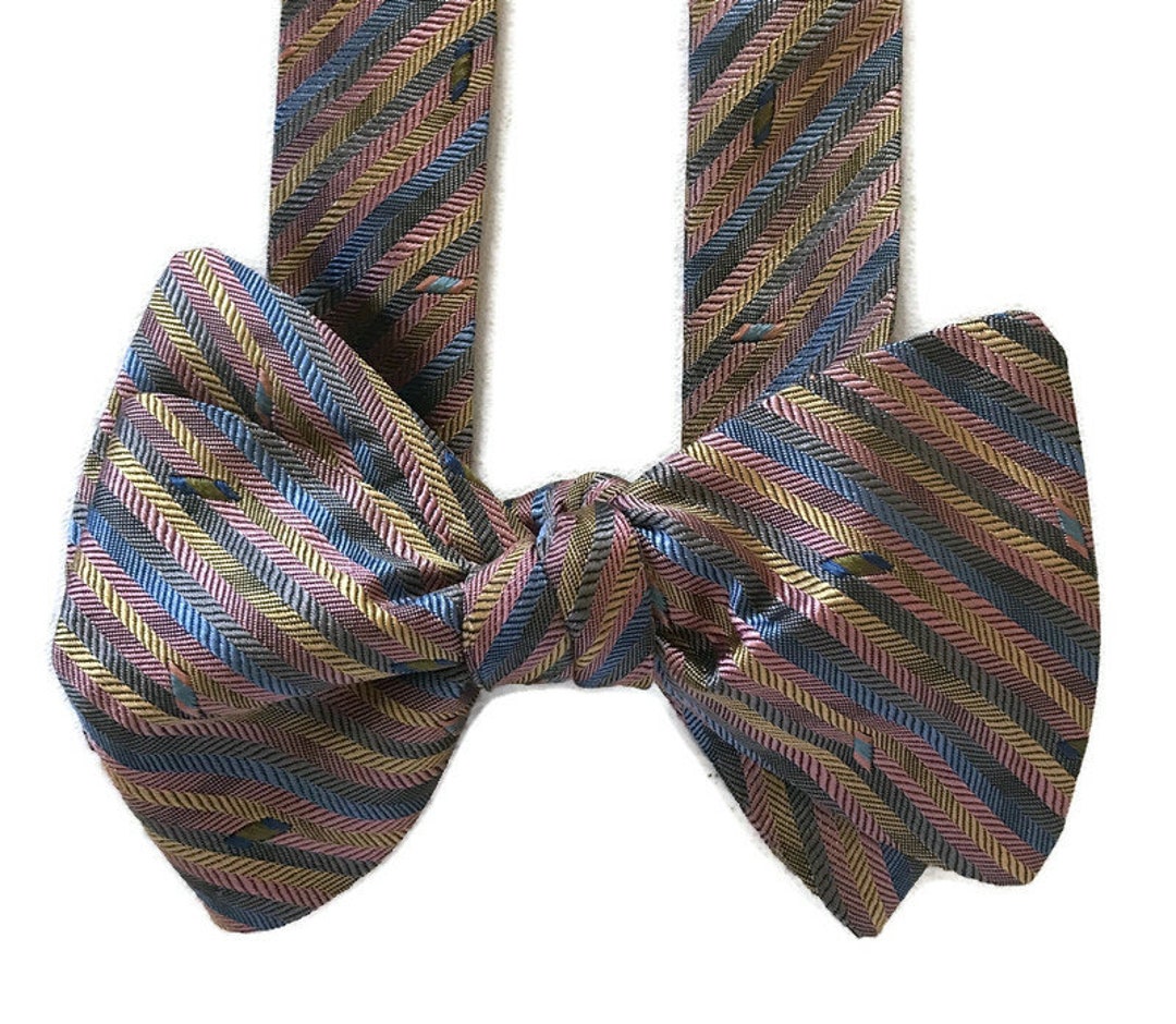 Men's Silk Bow Tie Harmony Oneofakind, Handcrafted Selftie Free