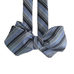 Men&#39;s Silk Bow Tie - Tailored Stripe - One-of-a-Kind, Handcrafted - Adjustable - Pre-tied or Self-tie