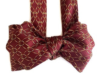 Handcrafted Silk Bow Tie - Stirrups- One-of-a-Kind - Pre-tied or Self-tie