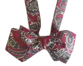 Handcrafted Silk Bow Tie - Rich Paisley - One-of-a-Kind - Pre-tied or Self-tie
