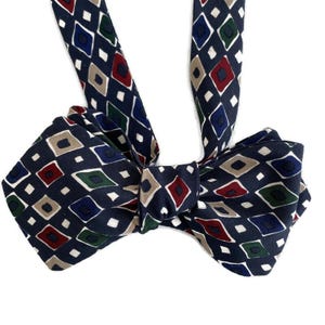 Silk Bow Tie - Diamonds  - One-of-a-Kind, Handcrafted - Pre-tied or Self-tie