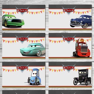 Disney Cars voedseltenten schoolbord set 2 - Cars voedseletiketten - Disney Cars Printables - Cars Party Favor - Cars Happy Birthday - Cars Birthday