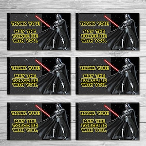 Star Wars Party Tags Darth Vadar - Star Wars Favor Tags - Star Wars Birthday Candy Bag Tags - Star Wars Party Printable - Party Favors