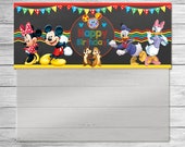 Mickey Mouse Clubhouse Candy Bag Topper Chalkboard - Mickey Mouse Clubhouse Birthday Party Favors - Mickey Mouse Ziptop Favor Bag Topper