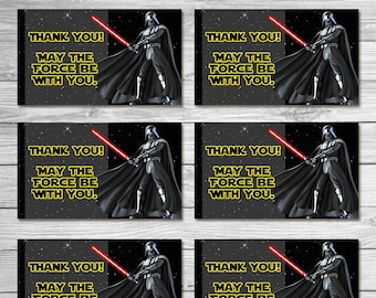 Star Wars Party Tags Darth Vadar - Star Wars Favor Tags - Star Wars Birthday Candy Bag Tags - Star Wars Party Printable - Party Favors