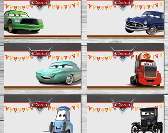 Disney Cars Food Tents Chalkboard Set 2 - Cars Food Labels - Disney Cars Printables - Cars Party Favor - Cars Happy Birthday - Cars Birthday
