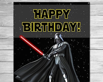 Star Wars Happy Birthday Sign Darth Vadar - Star Wars Birthday Sign - Star Wars Birthday Party Banner  - Star Wars Party Printable