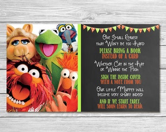 Muppets Please Bring a Book Instead of a Card Request Insert Chalkboard - Muppets Baby Shower - Muppets Baby Shower - Muppets Printables