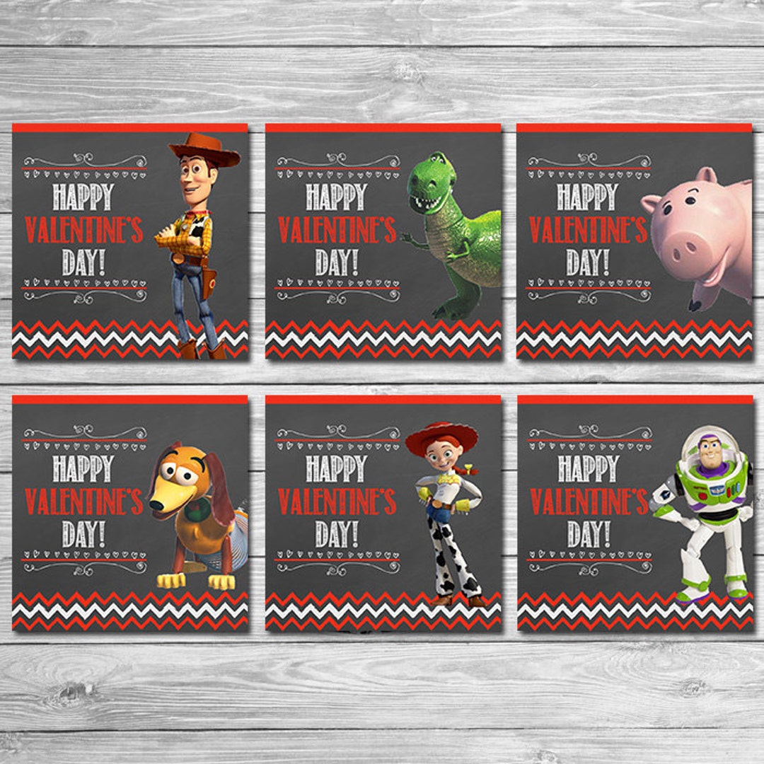 Printable Toy Story Valentine s Day Cards 6 Pack Chalkboard Value Pack Toy Story Valentines