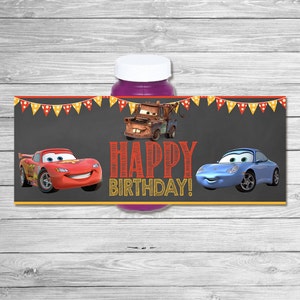 Disney Cars Bubble Label Chalkboard - Cars Bubble Wrap - Disney Cars Printables - Cars Party Favor - Cars Happy Birthday Lightning Mcqueen