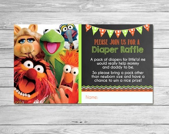 Muppets Movie Diaper Raffle Chalkboard - Muppets Baby Shower - Muppets Most Wanted Baby Shower - Muppets Printables - Muppets Shower Favors