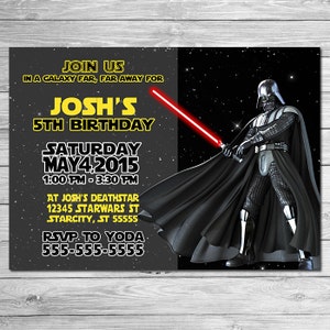 Star Wars Invitation Darth Vadar - Star Wars Birthday Invitation - Star Wars Birthday Party Invite - Star Wars Party Printable