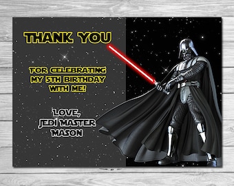 Star Wars Thank You Card Darth Vadar - Star Wars Birthday Thank You - Star Wars Birthday Party Thanks - Star Wars Party Printable