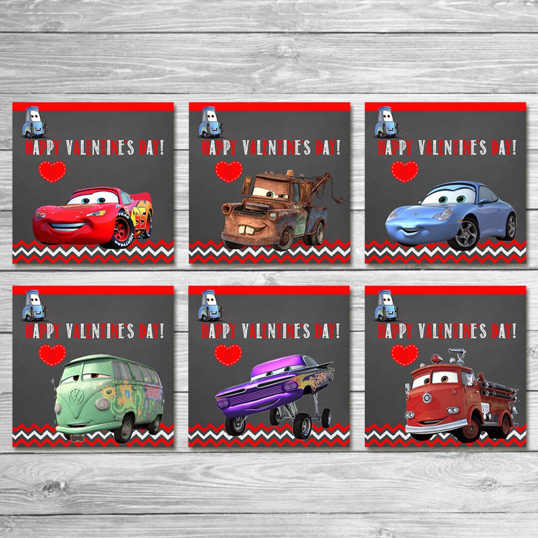 Cars Valentine's Day Cards Chalkboard / Cars Valentine's Day Party ...