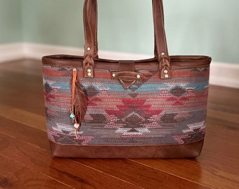 Leather and Saddle Blanket style Handbag