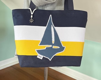 Striped Canvas Sailboat Bag