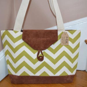 Olive Chevron Handbag image 1