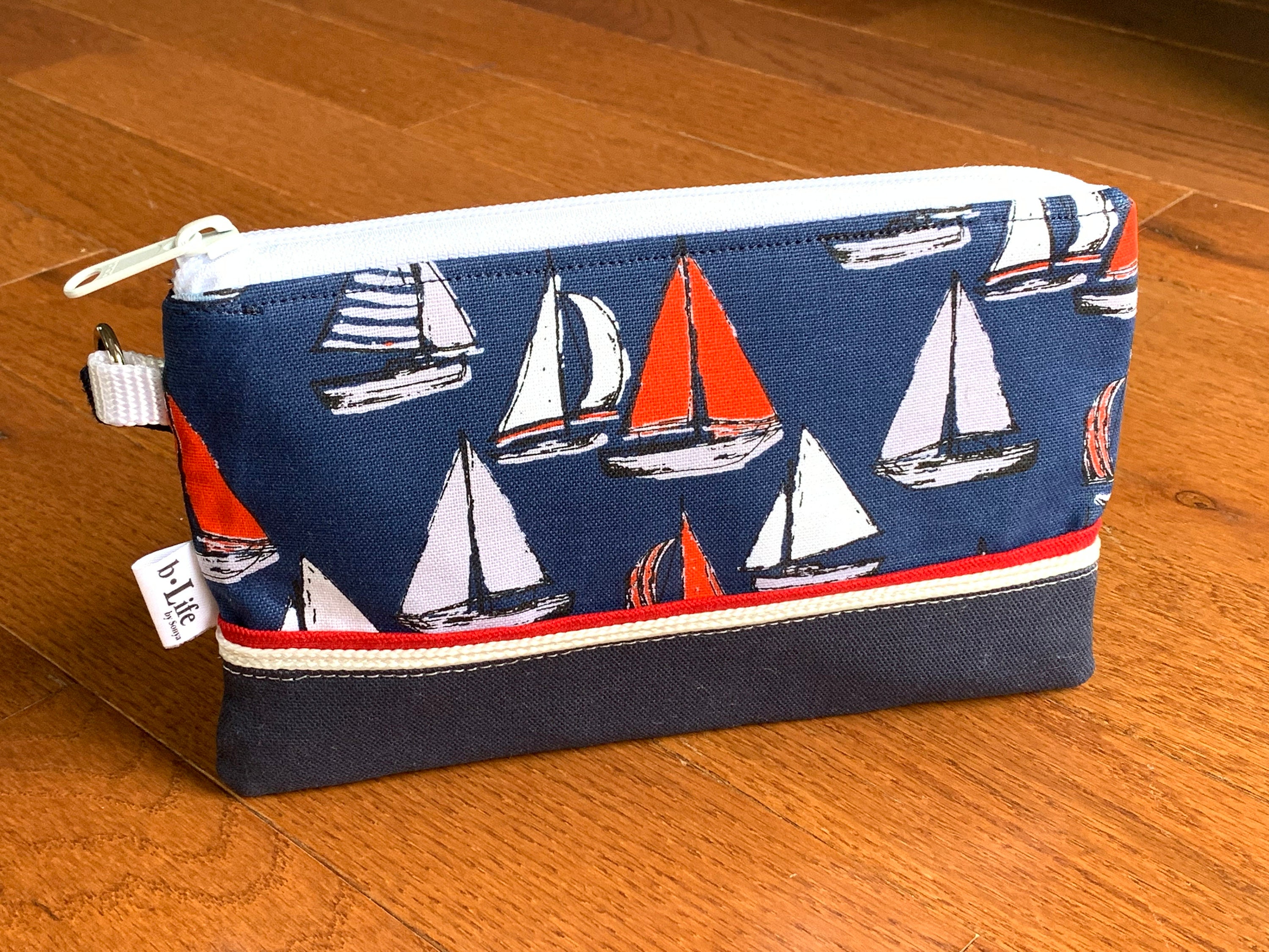 Sailboat Print Wristlet