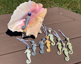 Handmade Seahorse Ornaments: Coastal Decor, Ocean Lover Gift