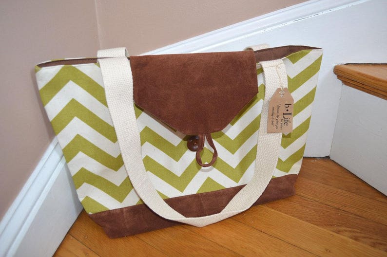 Olive Chevron Handbag image 2