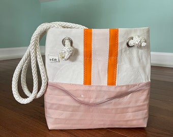 Recycle Sail and Deployed Airbag Handbag