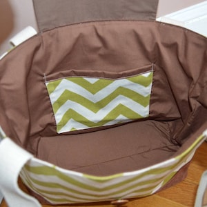 Olive Chevron Handbag image 4