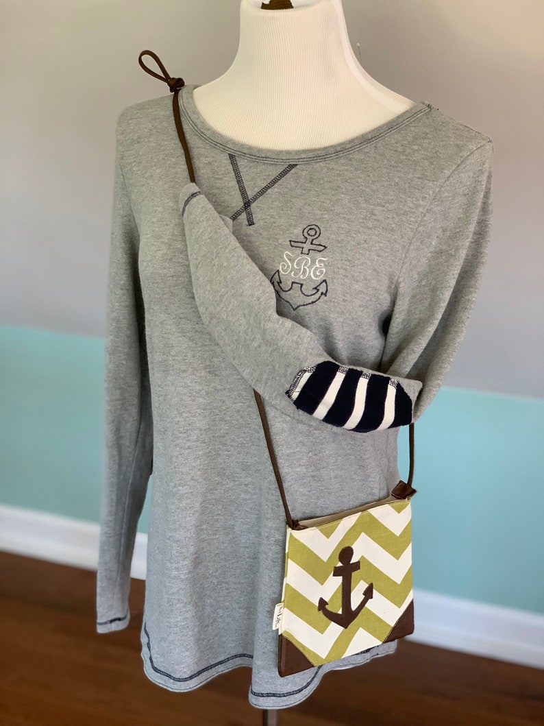 Green Chevron Crossbody Bag image 5