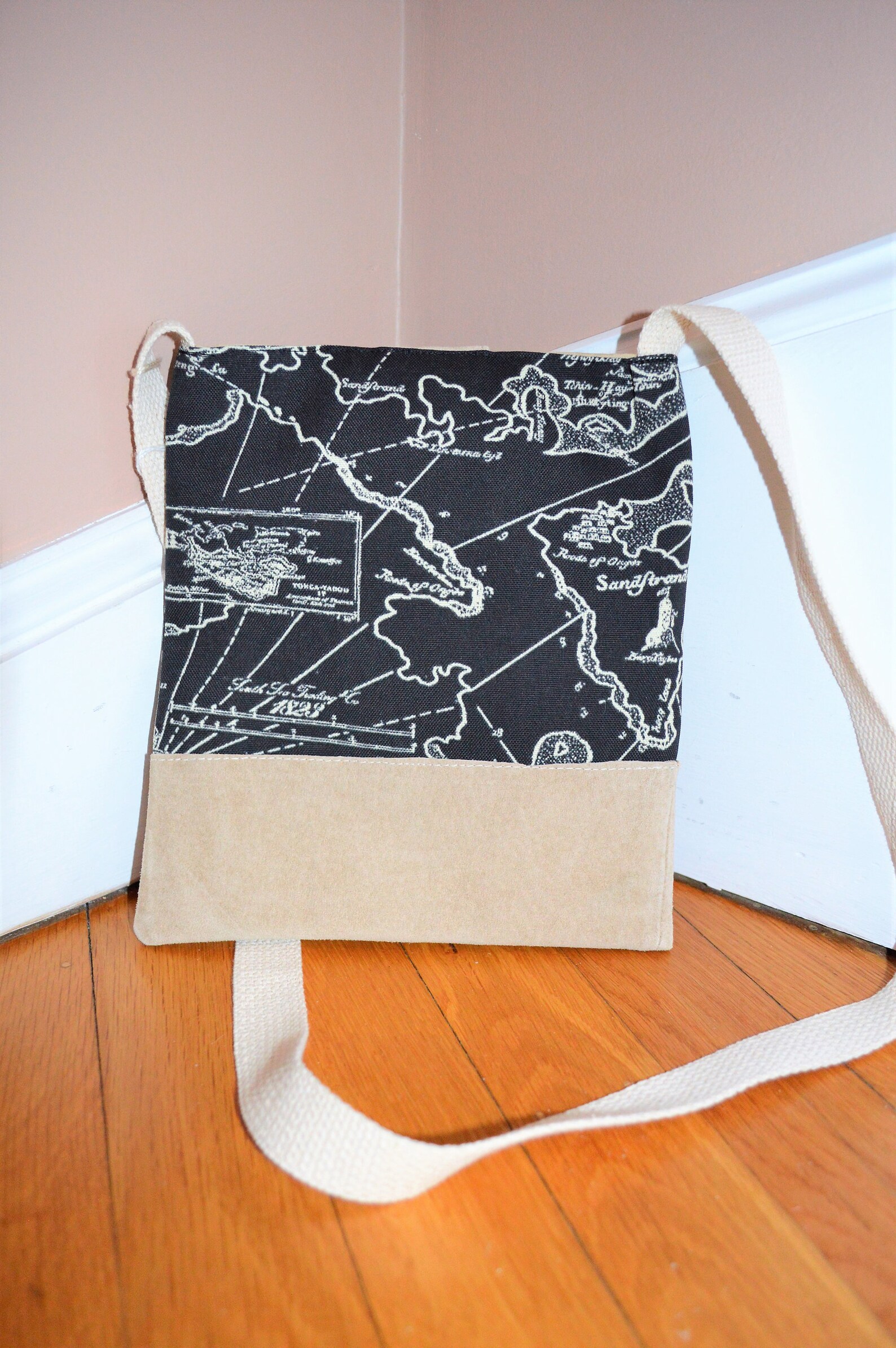 Map Print Crossbody bag Etsy