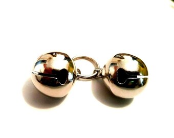 2 Pairs of Loud Steel Extra Large 20mm Bells for Collars Keys Bags Luggage Pets Phones Lap Tops Security Cats Dogs Bird Cage Purse Wallet
