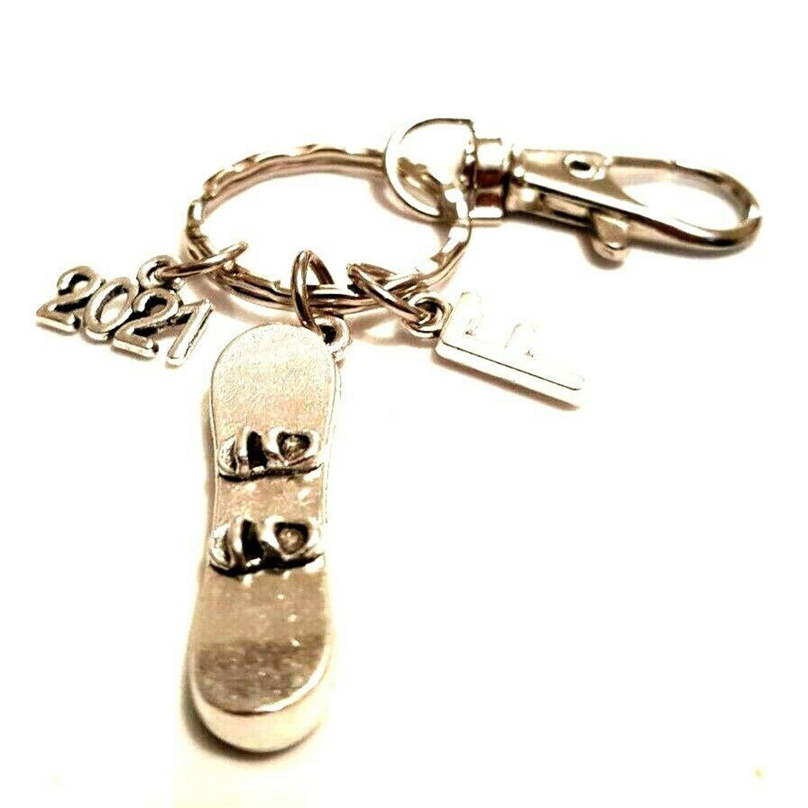 Personalised Snowboarding Keychain Snowboard Keyring Etsy