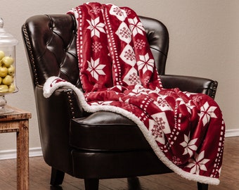 Fall Throw Blanket for Couch Christmas Knitt Pattern Winter Santa Snow Flakes Lattice Red Purple Fleece Blanket 80x60 Fall Throw Blanket for Couch Christmas Knitt Pattern Winter Santa Snow Flakes Lattice Red Purple Fleece Blanket 80x60