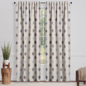 Chanasya Traverse Damask Blackout Light Filtering Curtain Panel 2-Piece Set with Multiple Hanging Options