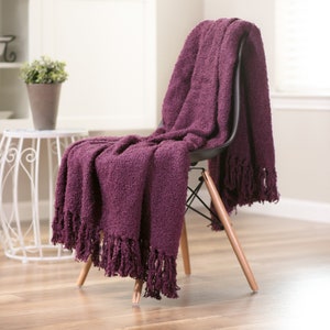 Chanasya Fuzzy Textured Shiny Thread Soft Fluffy Throw Blanket